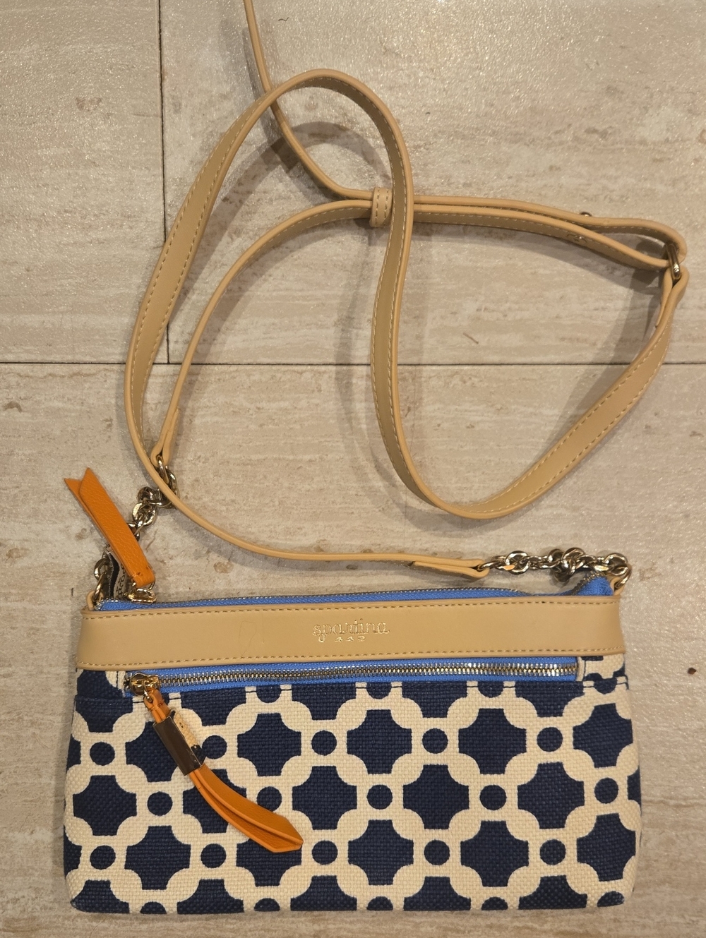 Spartina 449 Daufuskie Island Natural Linen/Genuine Leather Crossbody Bag
